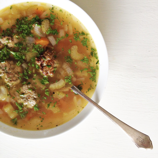 Vegetable Soup with Turkey Meatballs