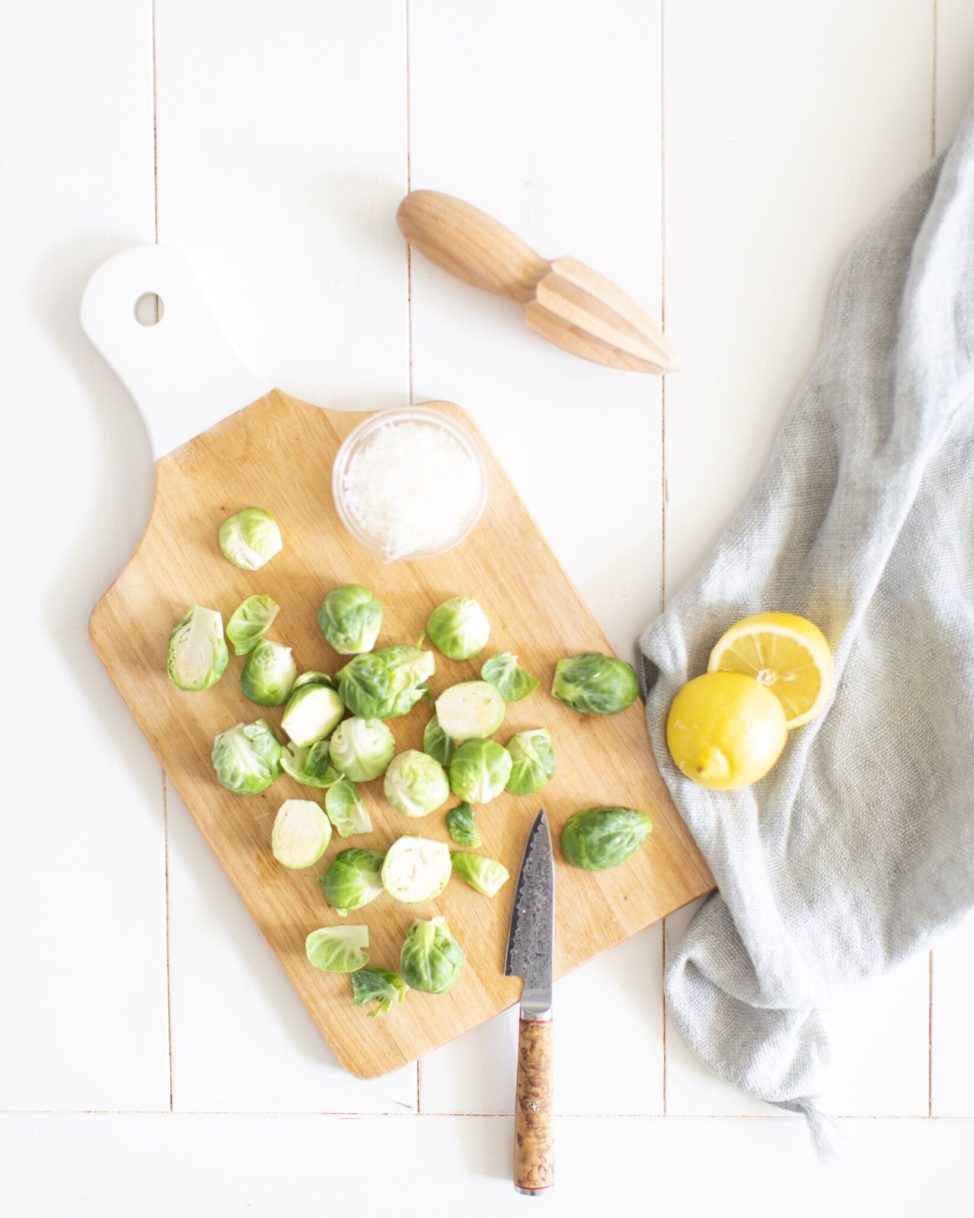 Parmesan Lemon Roasted Brussels Sprouts - Fraiche Living