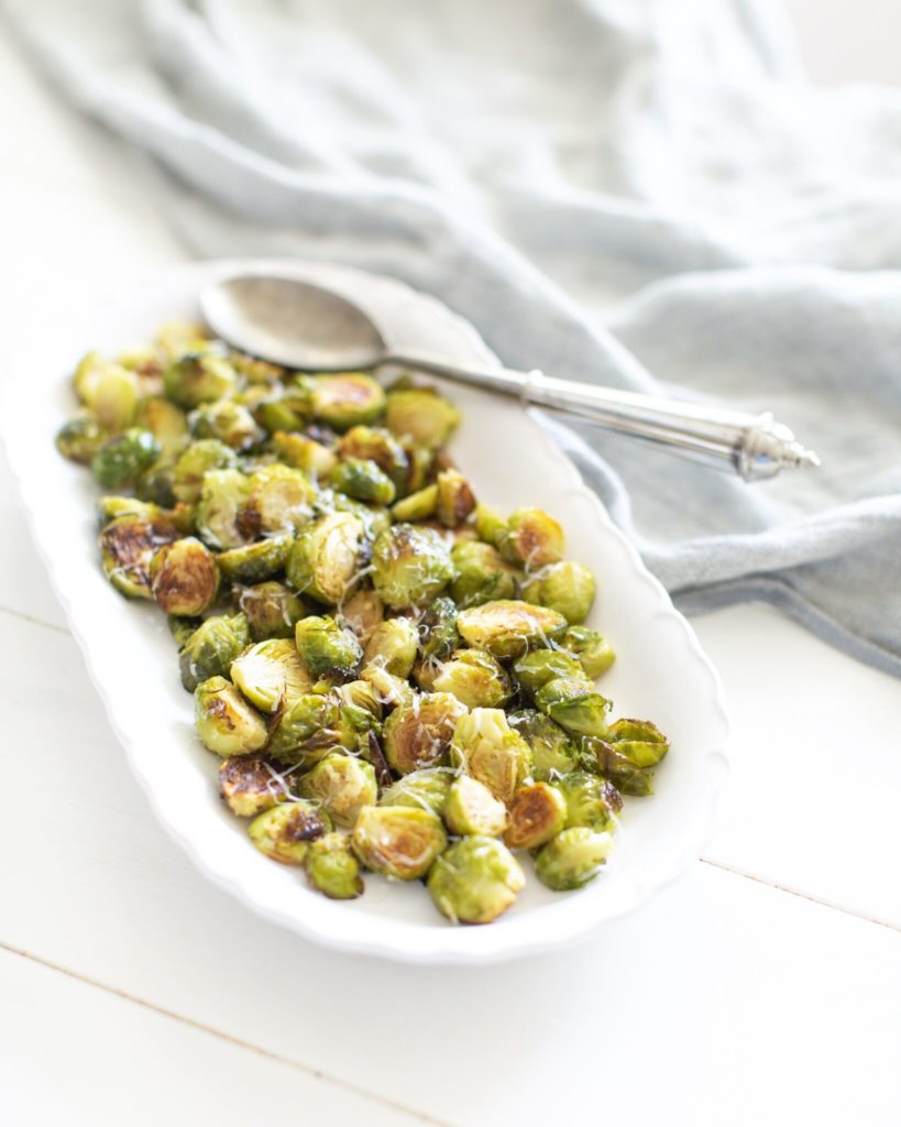 Parmesan Lemon Roasted Brussels Sprouts - Fraiche Living