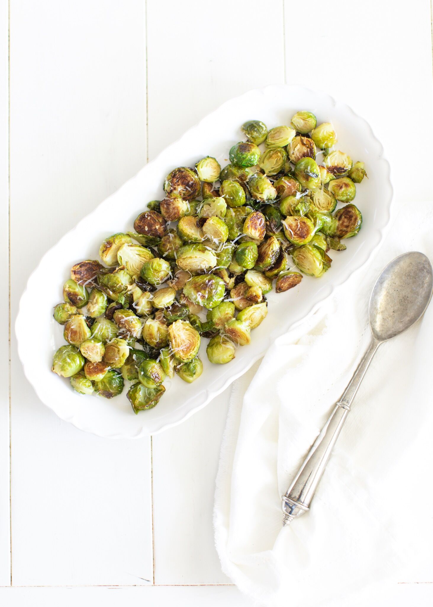 Parmesan Roasted Lemon Brussels Sprouts - an easy Thanksgiving side dish!