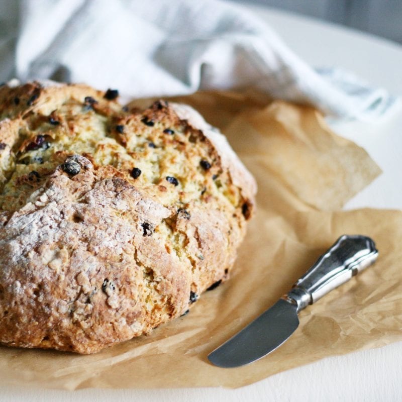 Cranberry current Irish soda bread