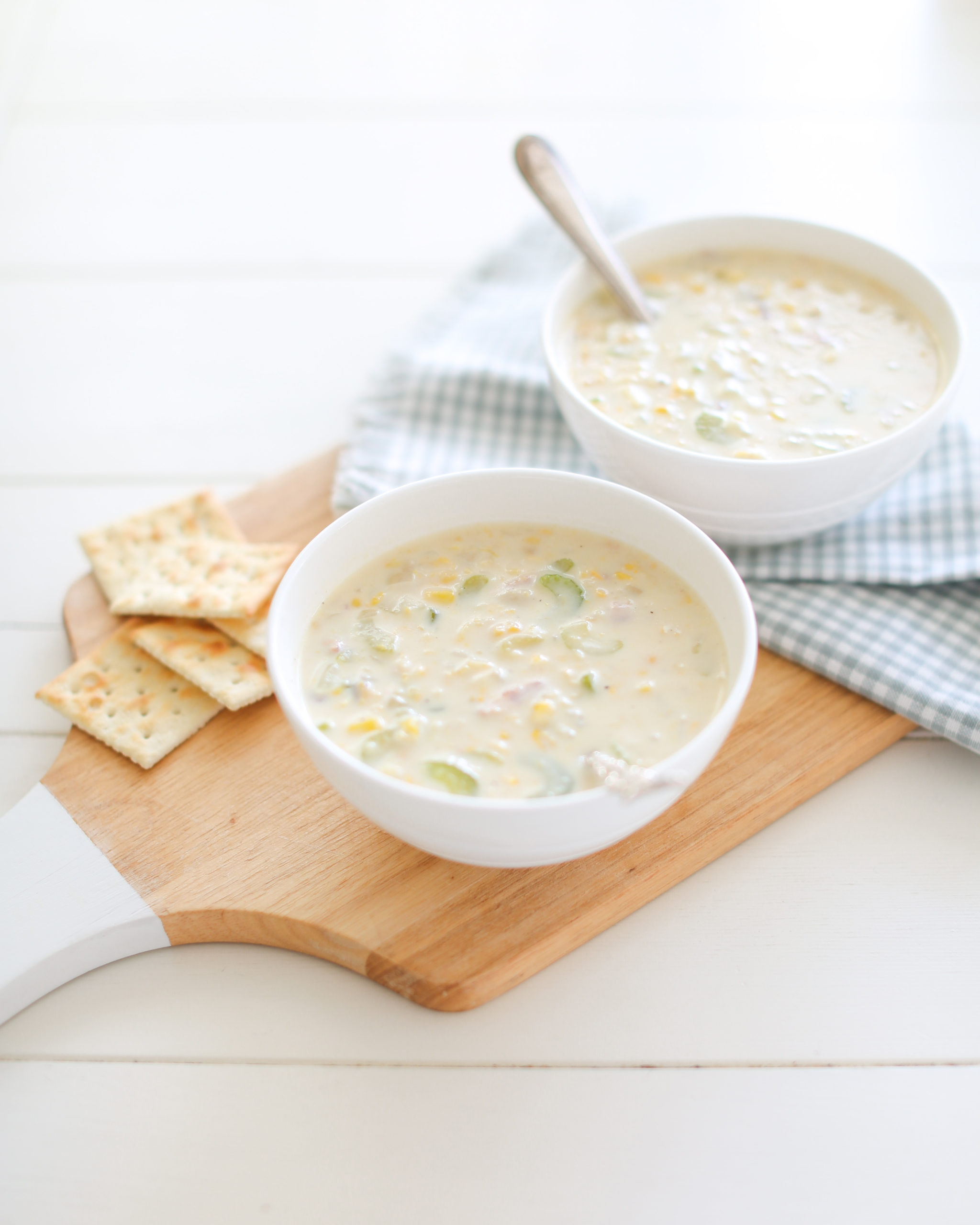 Simple corn chowder that comes together in just 10 minutes!