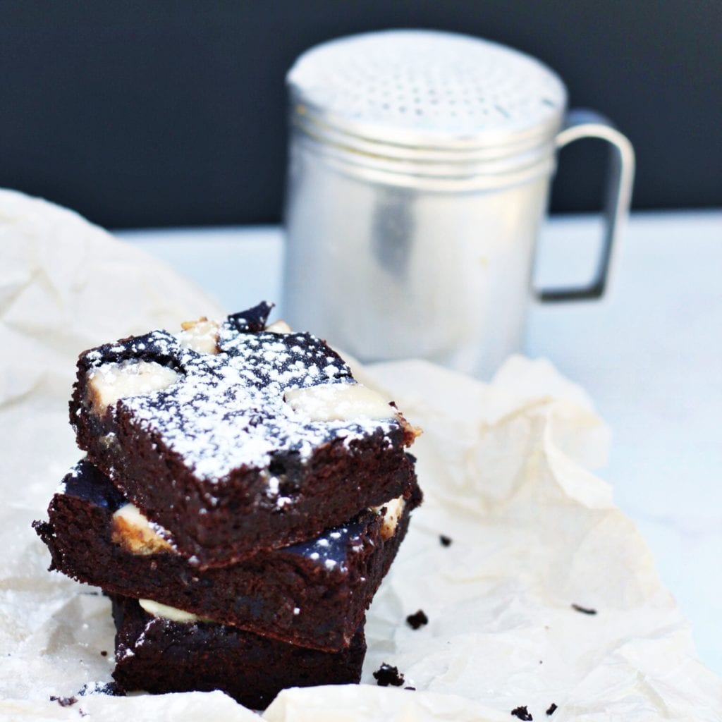 Peanut butter cup chickpea brownies
