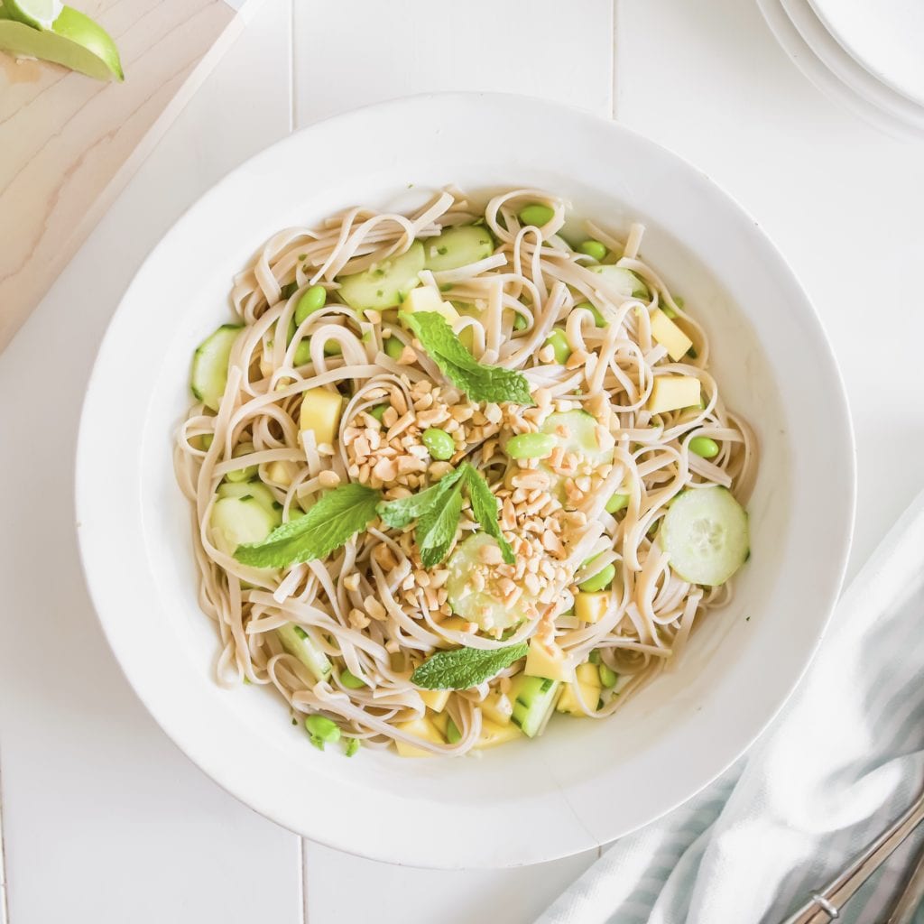 Simple Japanese Soba Noodle Salad Recipe perfect for hot summer days