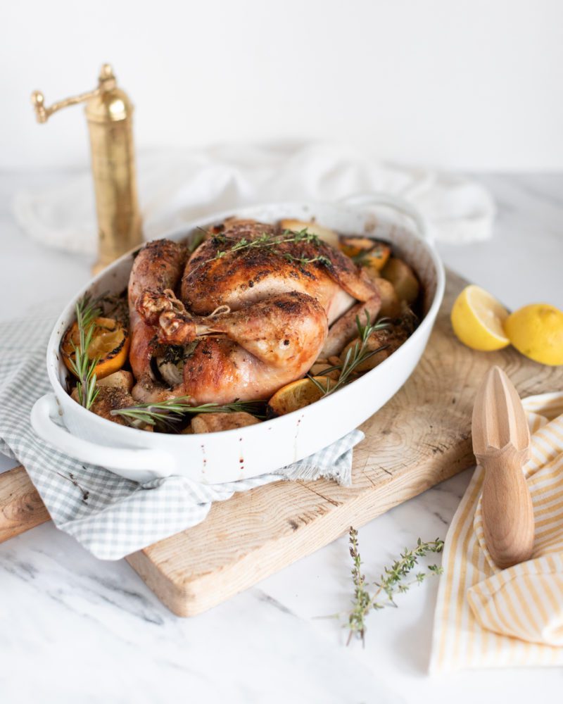 Greek Roasted Chicken & Potatoes Fraiche Living