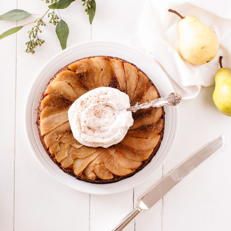 UpsideDown Pear Gingerbread Cake Fraiche Living