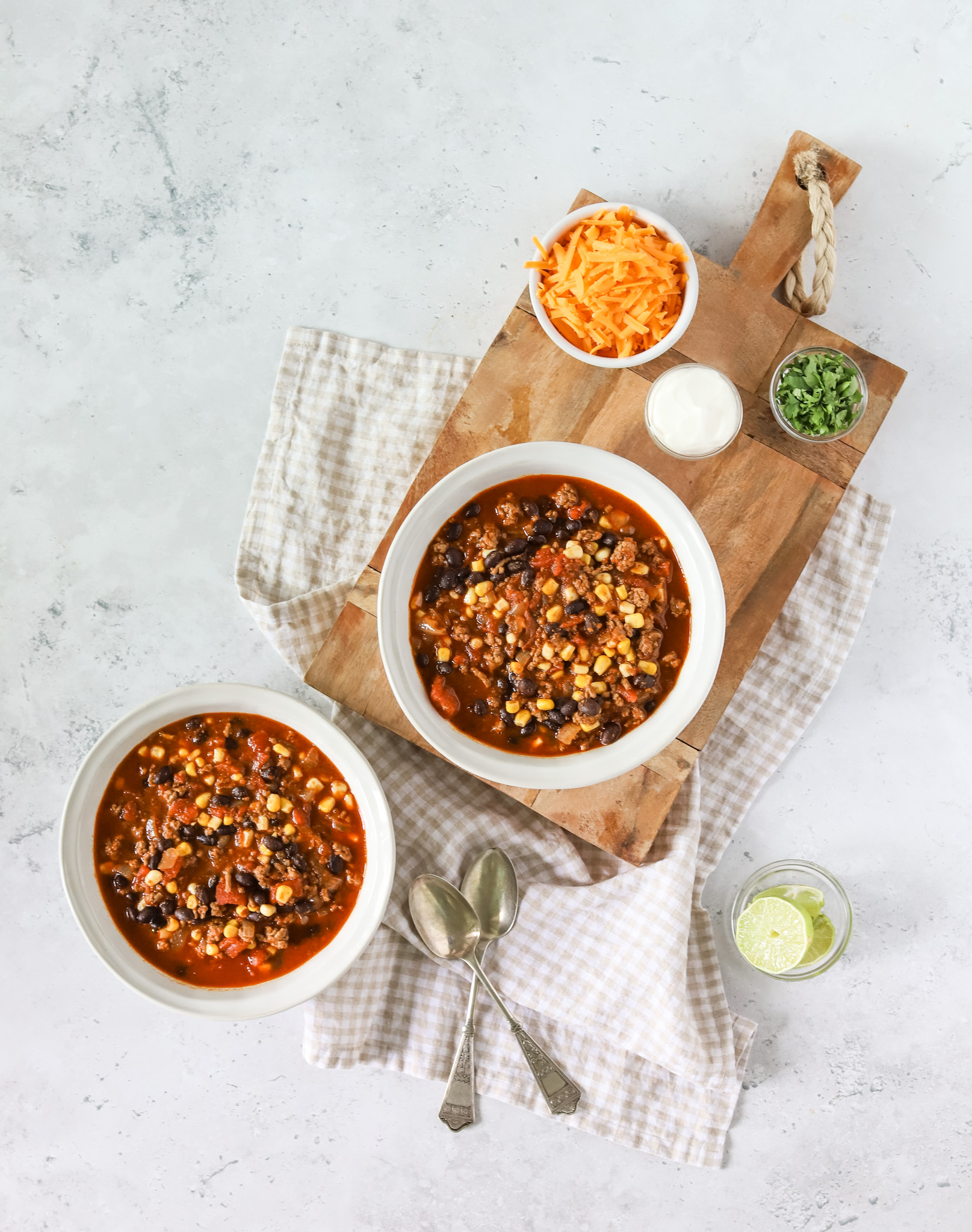 Southwest Chili in two bowls