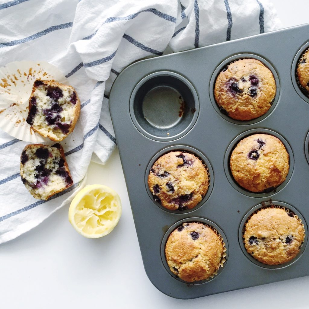 Cooked Lemon Blueberry Oat Bran Muffins