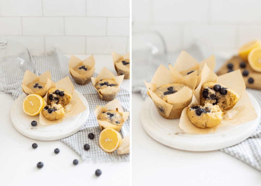 lemon blueberry oat bran muffins