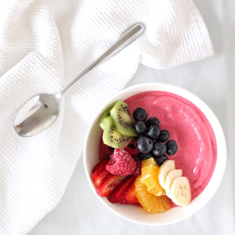 Raspberry Rainbow Smoothie Bowl
