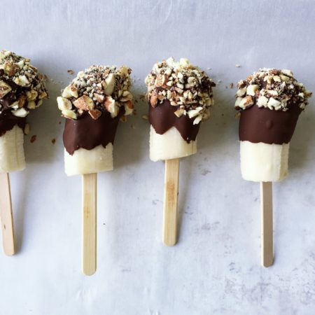 Frozen Chocolate Almond Bananas