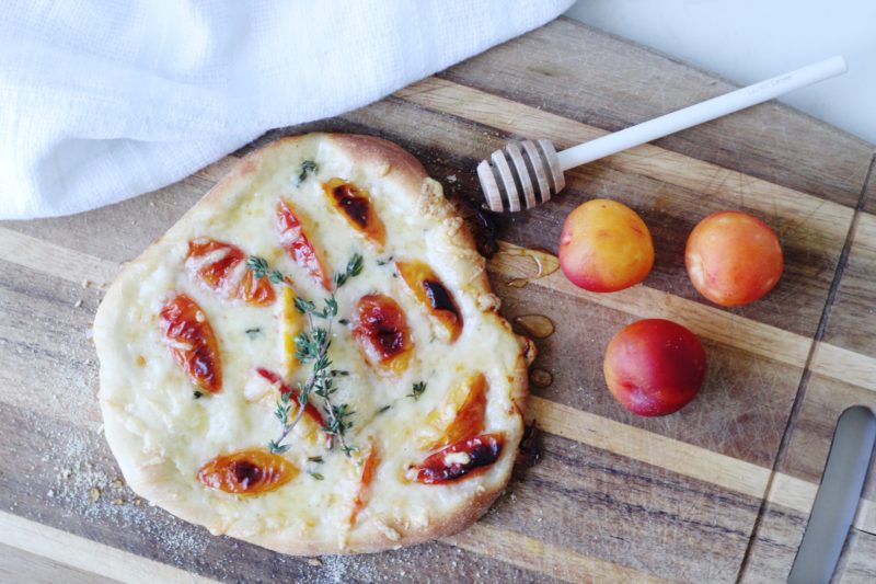 Plum, Thyme & Gouda Pizza