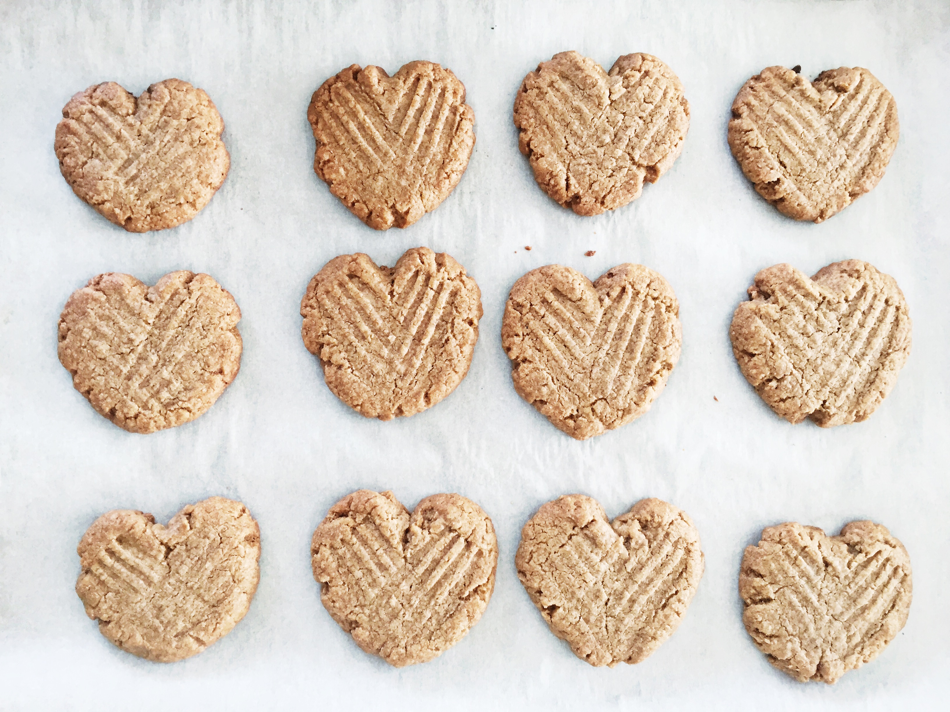 Heart Shaped Peanut Butter Cookies 