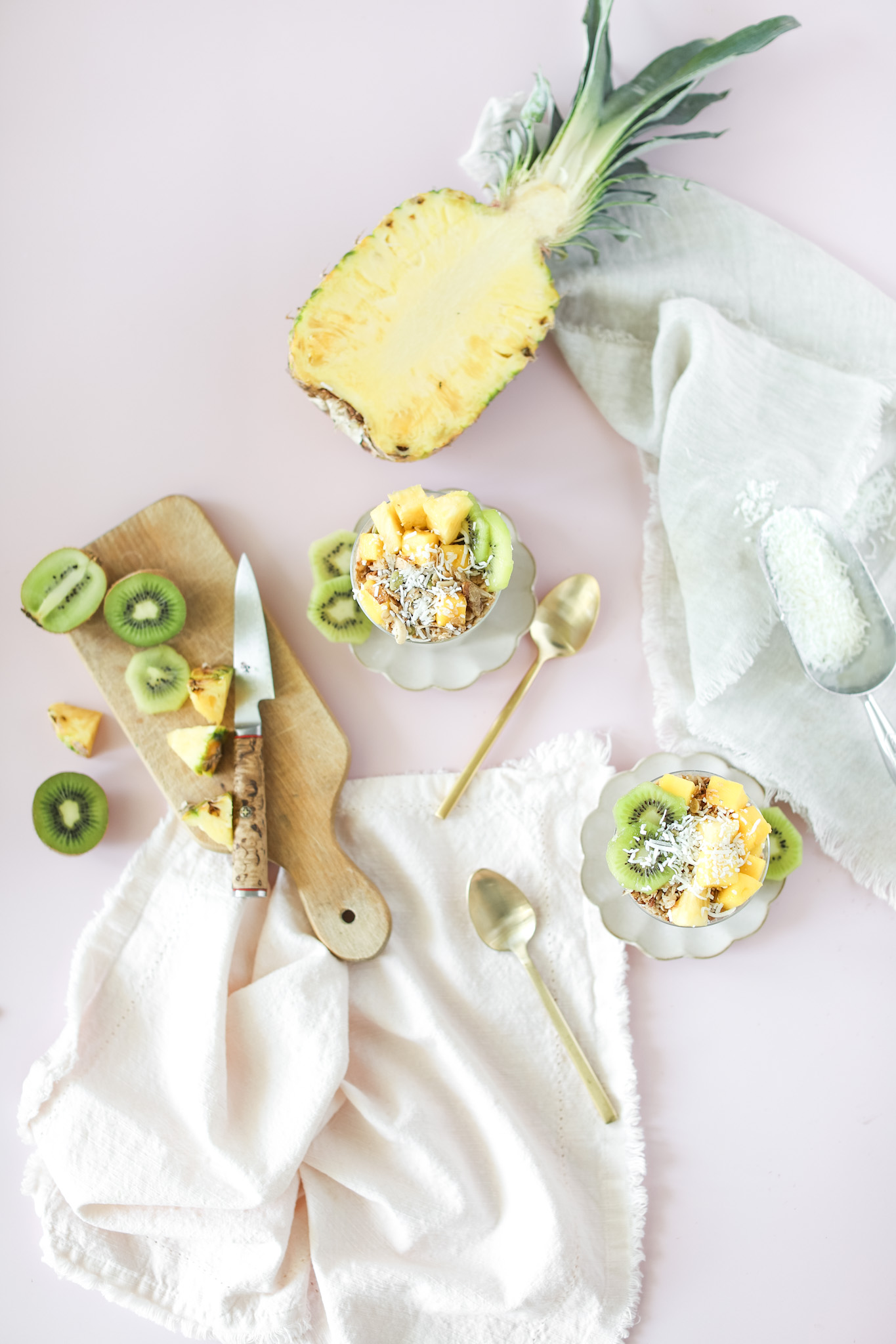 Tropical Chia Pudding Fraiche Living with kiwi and pineapple