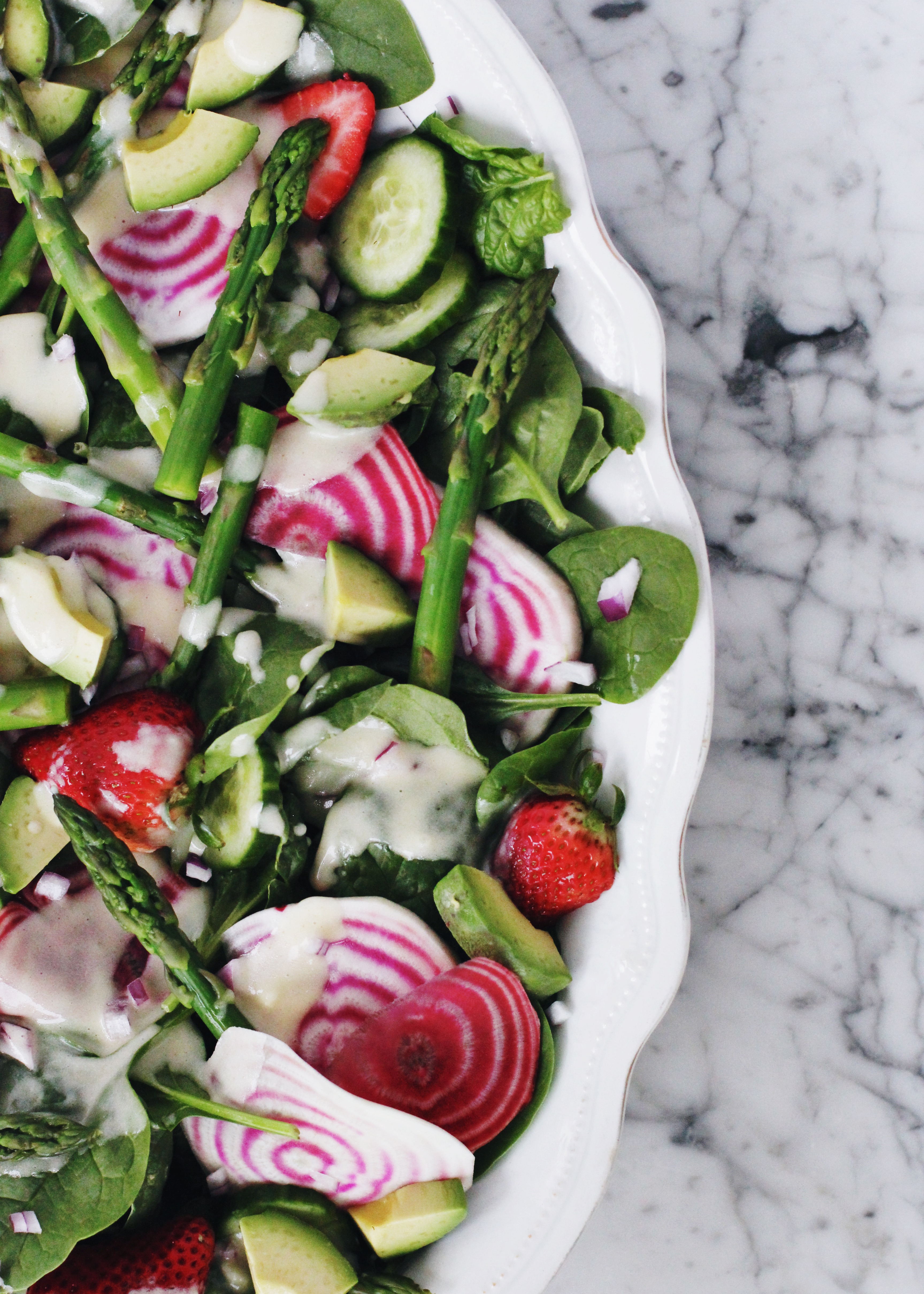 Spring Chopped Salad with Creamy French Dressing 