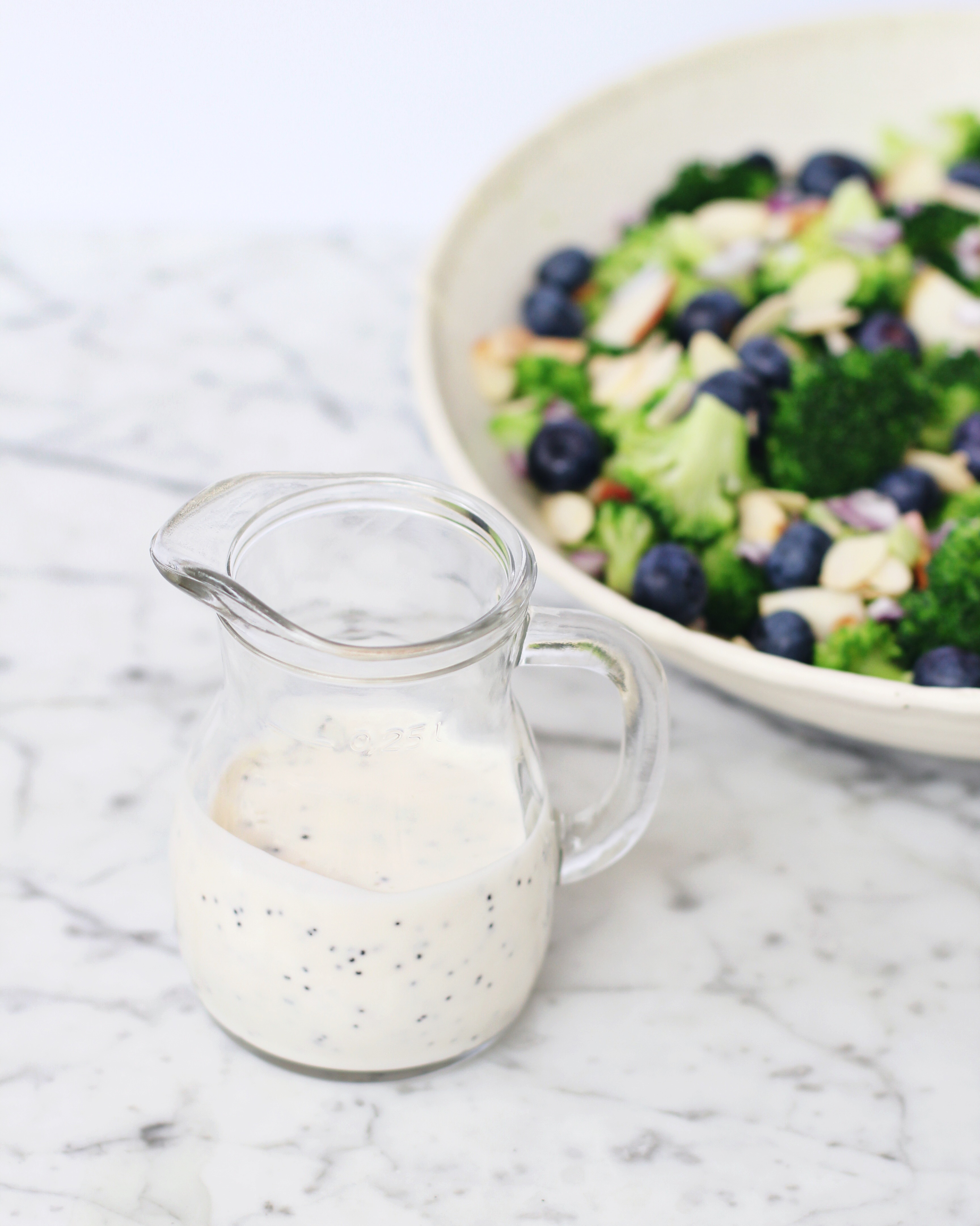 Apple Blueberry Broccoli Salad with Creamy Lemon Poppyseed Dressing (vegan)