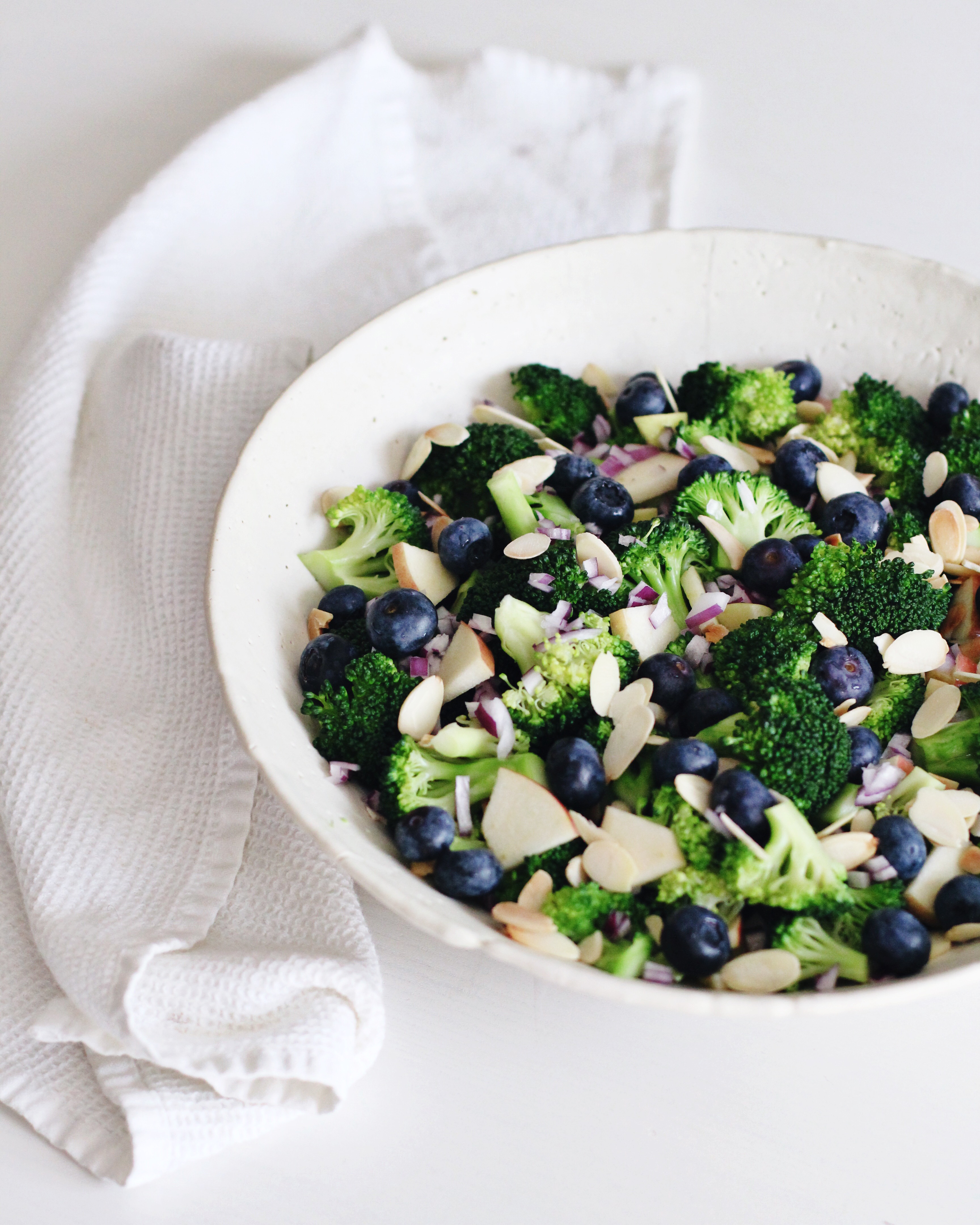 Apple Blueberry Broccoli Salad with Creamy Lemon Poppyseed Dressing (vegan)