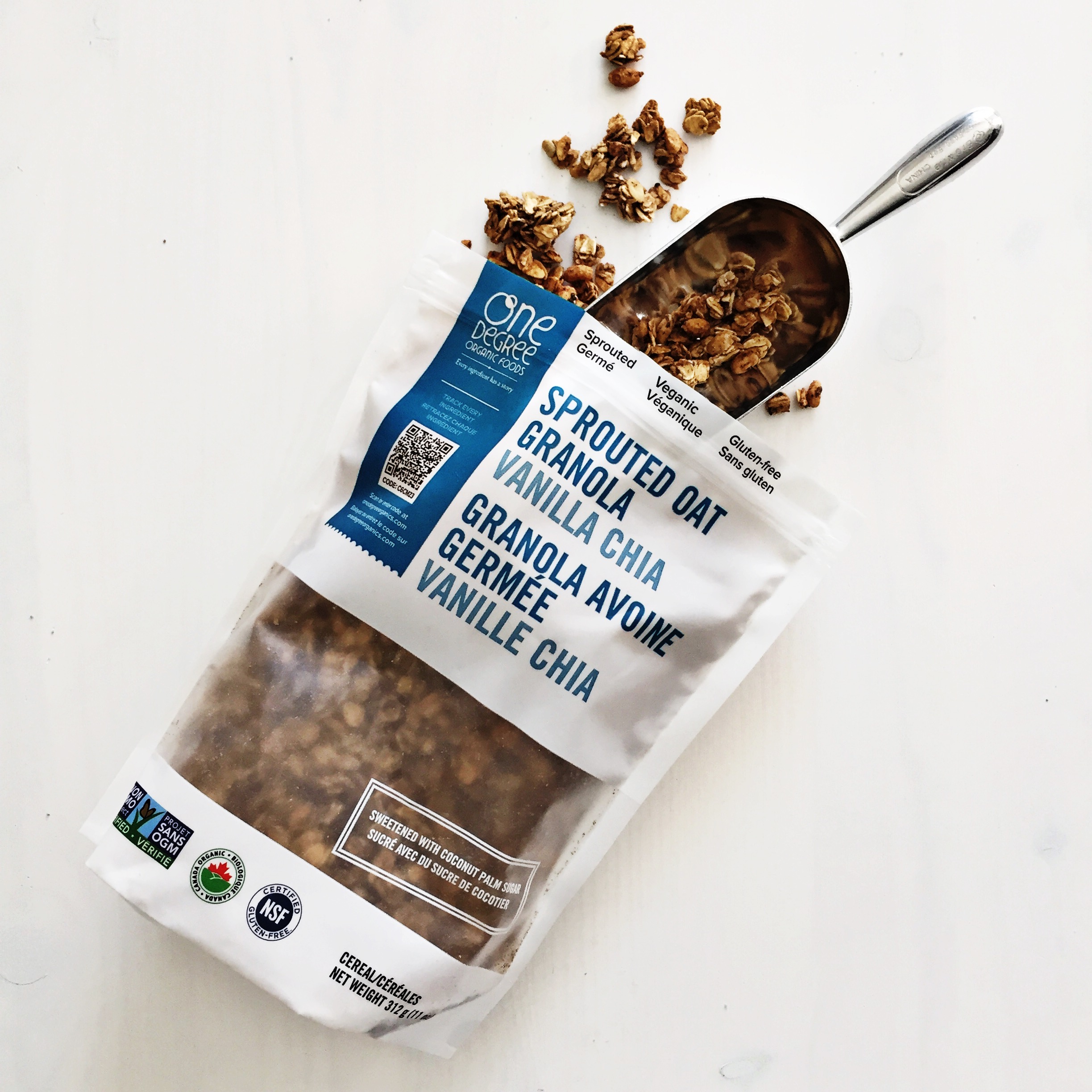 One Degree Organic Foods Sprouted Oat Granola, Vanilla Chia