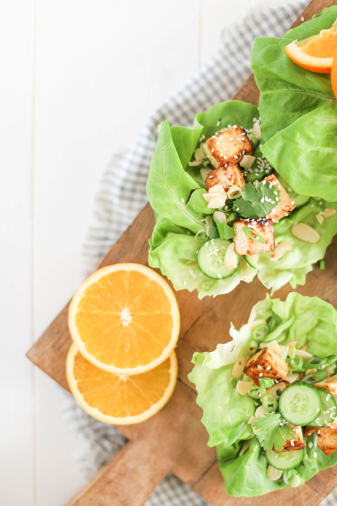 Orange Tofu or Chicken Lettuce Wraps (glutenfree)