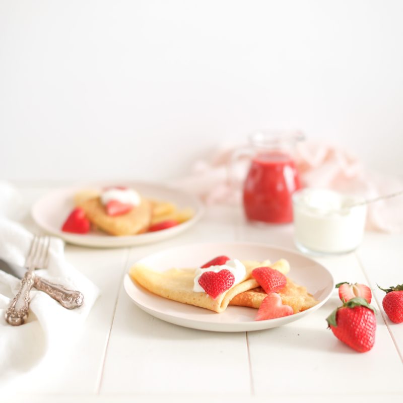 Strawberry Lemon Sweetheart Crepes