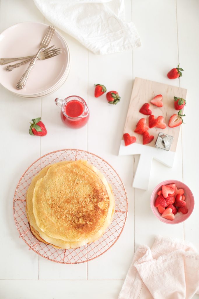 Strawberry Lemon Sweetheart Crepes