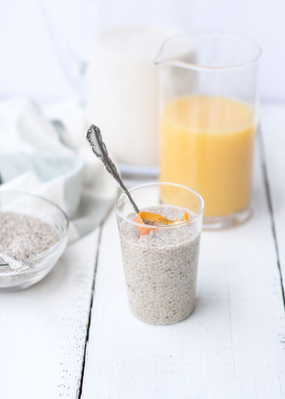 Creamy Orange Chia Pudding with a zest of orange made with Florida Orange Juice in minutes!