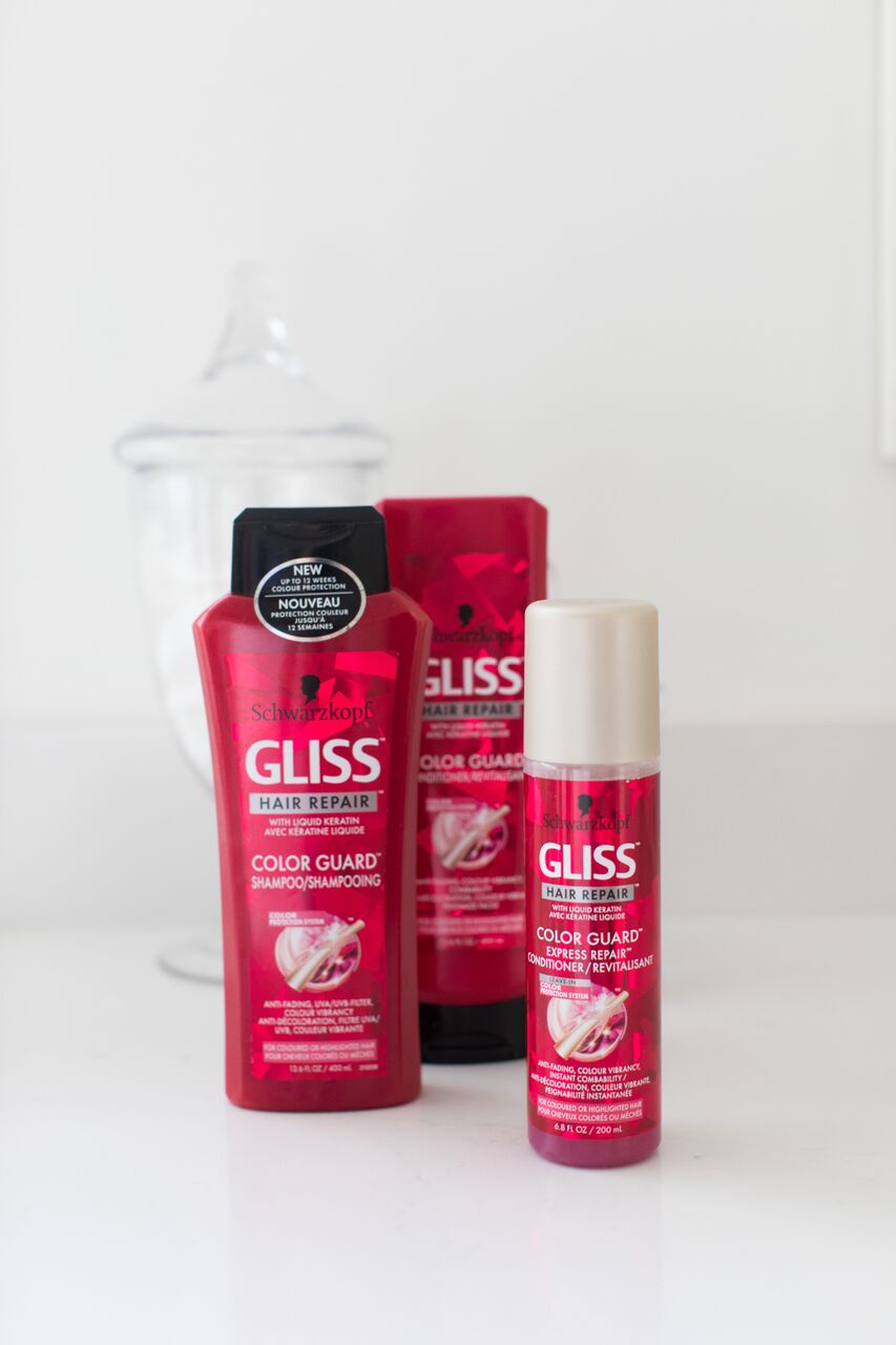 GLISS shampoo and conditioner to protect hair colour from fading.