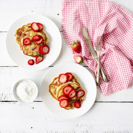 Strawberry Rhubarb Pancakes