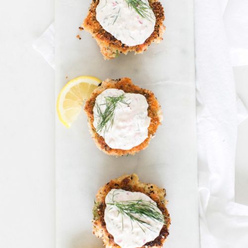 Salmon Cakes with Dill Tartar Sauce Fraiche Nutrition Recipes