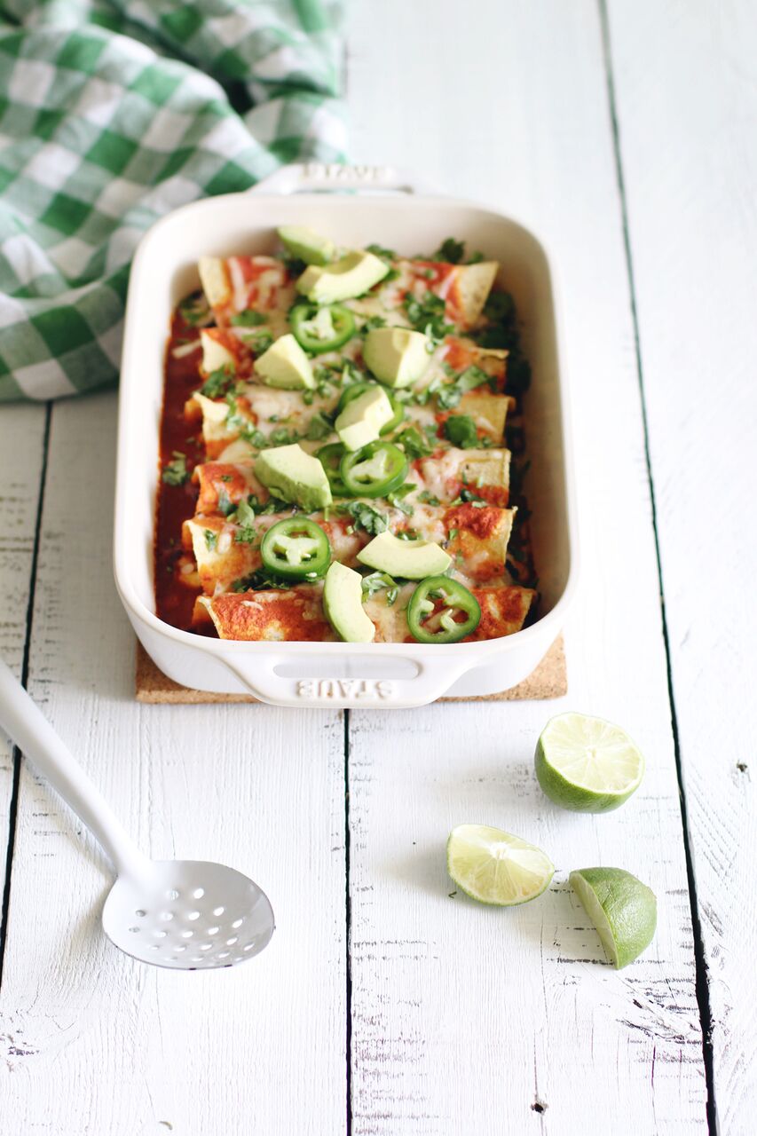 Easy Vegetarian Enchiladas make for a perfect meal in under 30 minutes when prepped ahead!