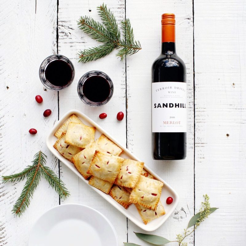 Cranberry Brie Hand Pies and Sandhill Merlot