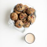 A basket full of Sneaky Mommy Muffins: Designed by a Registered Dietitian, these "Fruit and veggie" muffins filled with healthy vegetables, fibre, lightly sweetened with a vegan option! These freeze beautifully.
