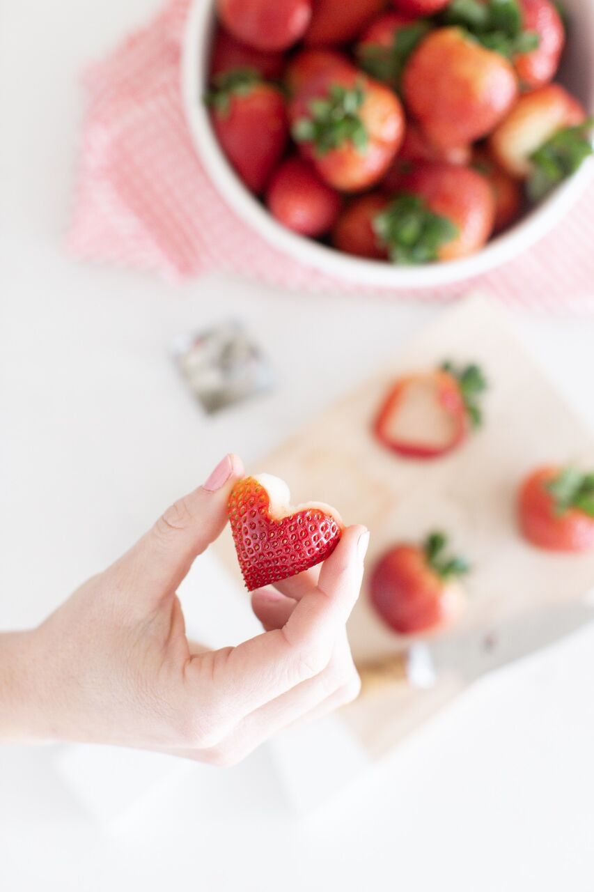 Heart shaped strawberry tutorial
