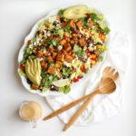 Cowgirl Salad - a Santa Fe inspired salad topped with either cajun tofu or chicken and filled with healthy ingredients topped with a perfect peanut lime salad dressing
