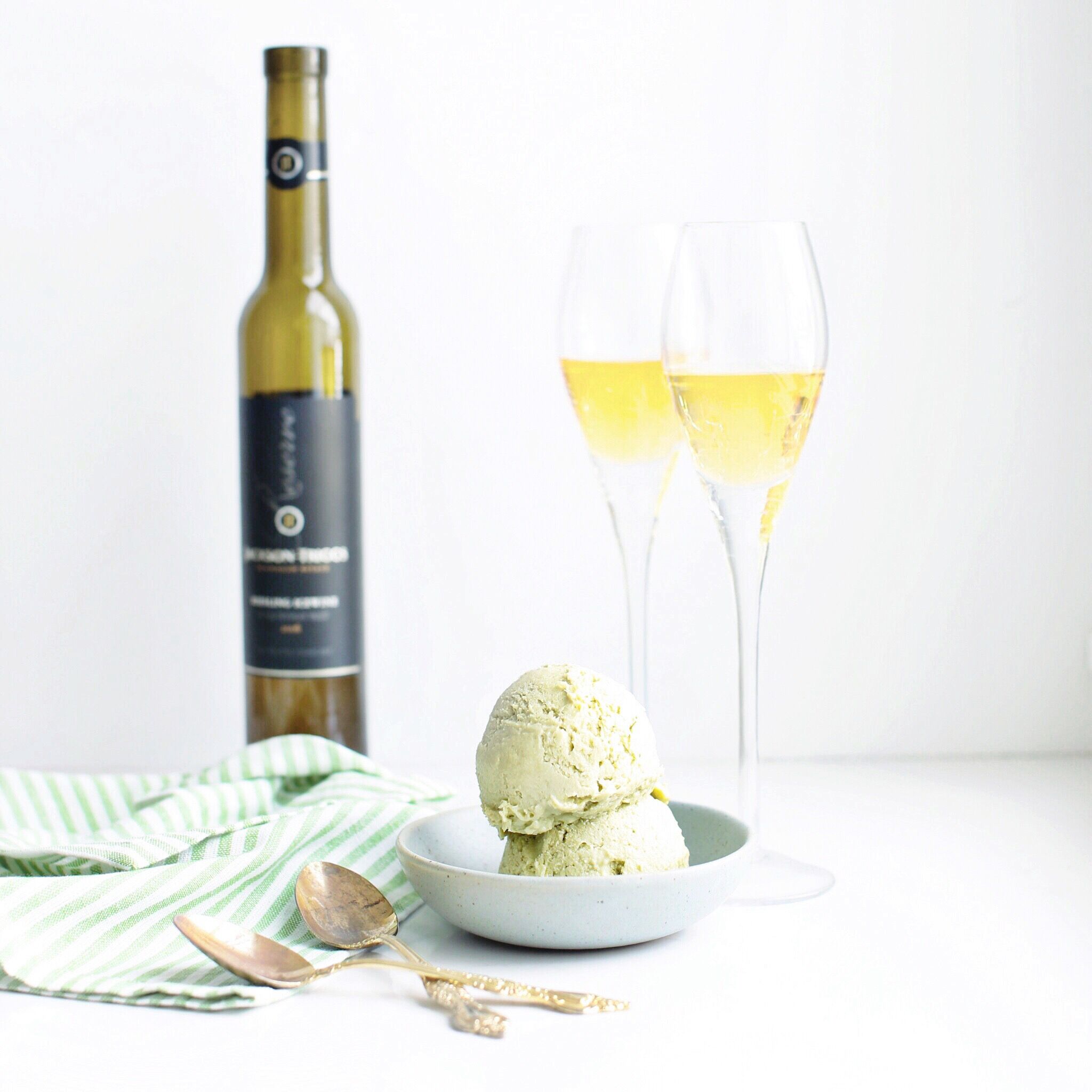 Avocado Lime Ice Cream paired with BC Ice wine