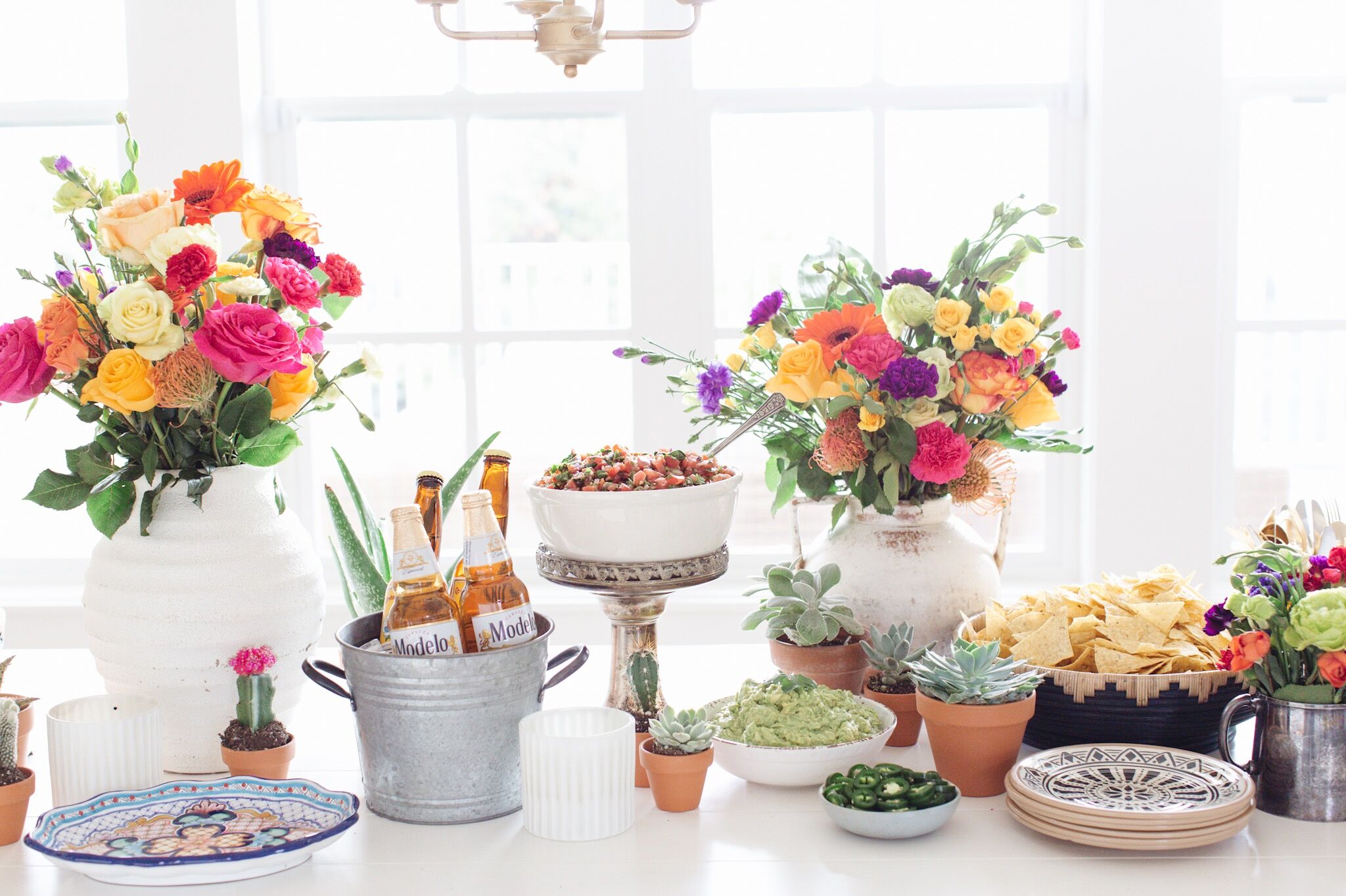 Cinco de Mayo Fraiche Table complete with a workback schedule, grocery list, menu, table setting inspiration and a tequila bar!