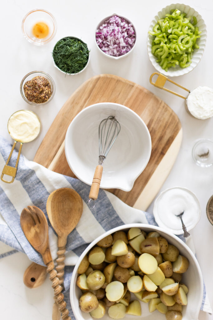 ingredients used for creamy dill potato salad