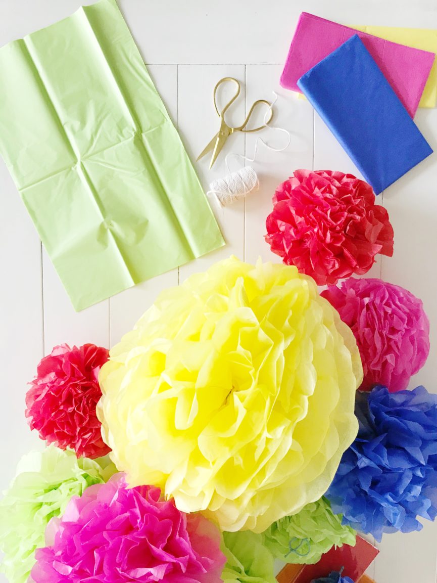 Tissue Paper Pom Pom Garland - Fraiche Living