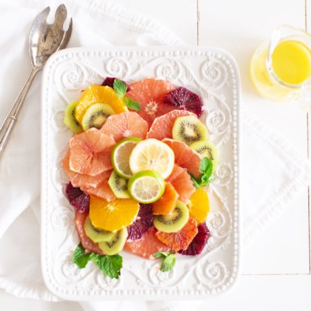 Citrus Kiwi Fruit Salad with Honey Lime Dressing
