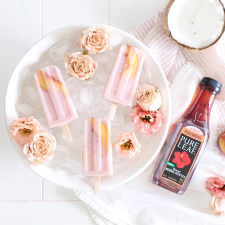 Spiked Peach Hibiscus Popsicles