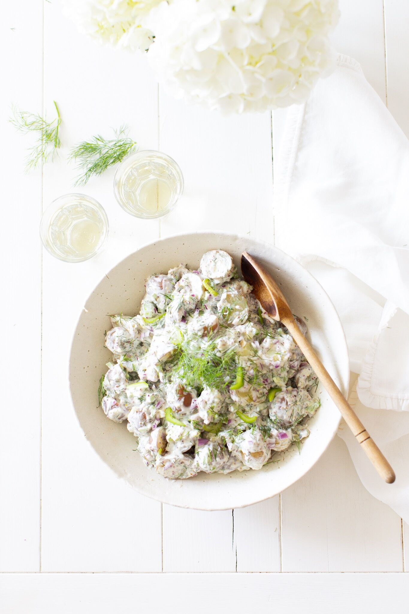 Creamy Potato Dill Salad made with Greek Yogurt
