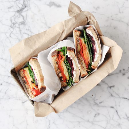 Rainbow Roasted Veggie Sandwich