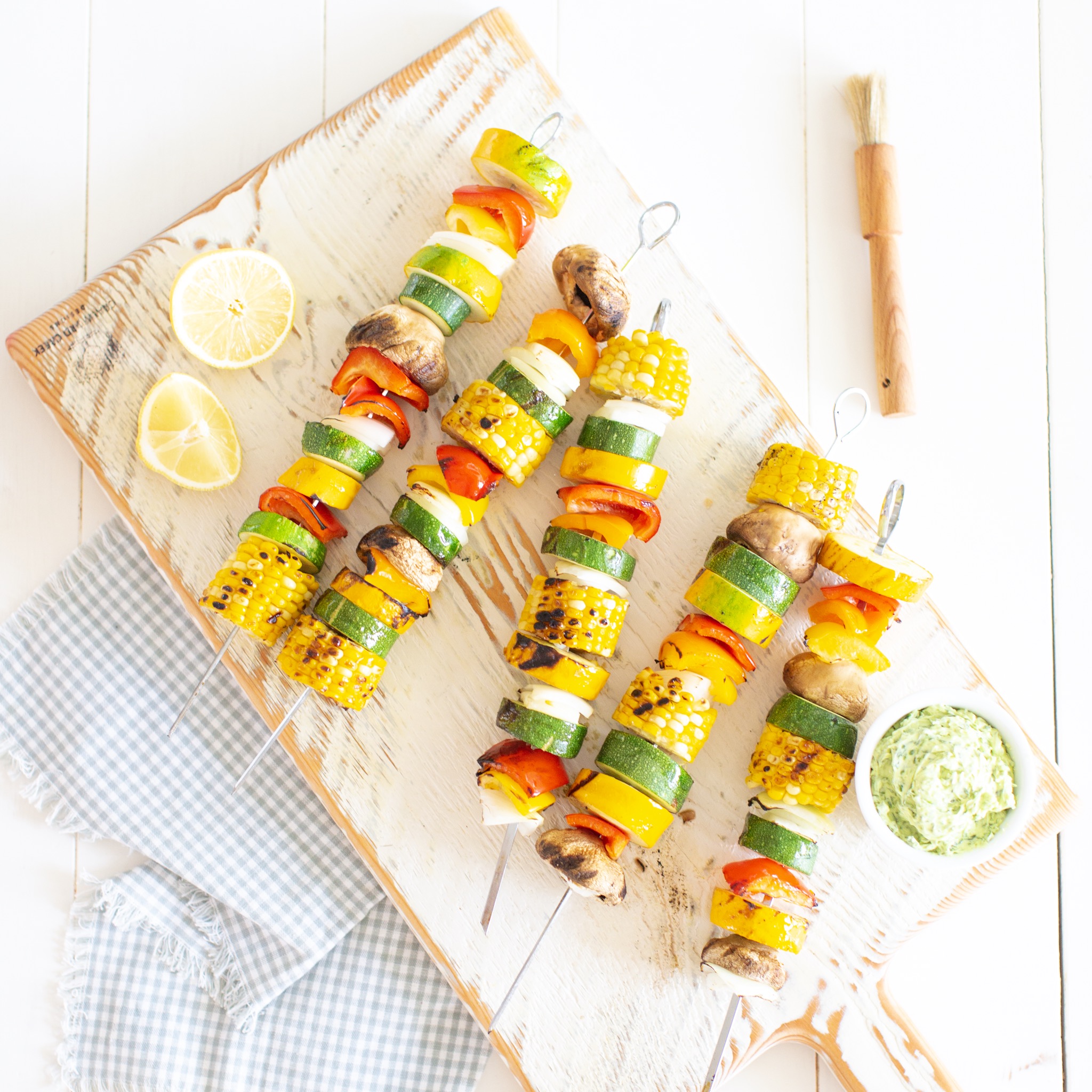 Grilled Vegetable Skewers with Herbed Butter