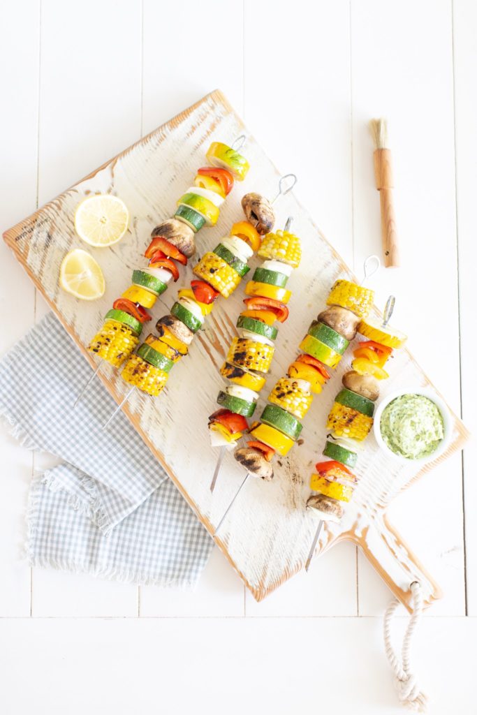 Grilled Summer Vegetable Skewers with herbed butter and our top grilling tips.