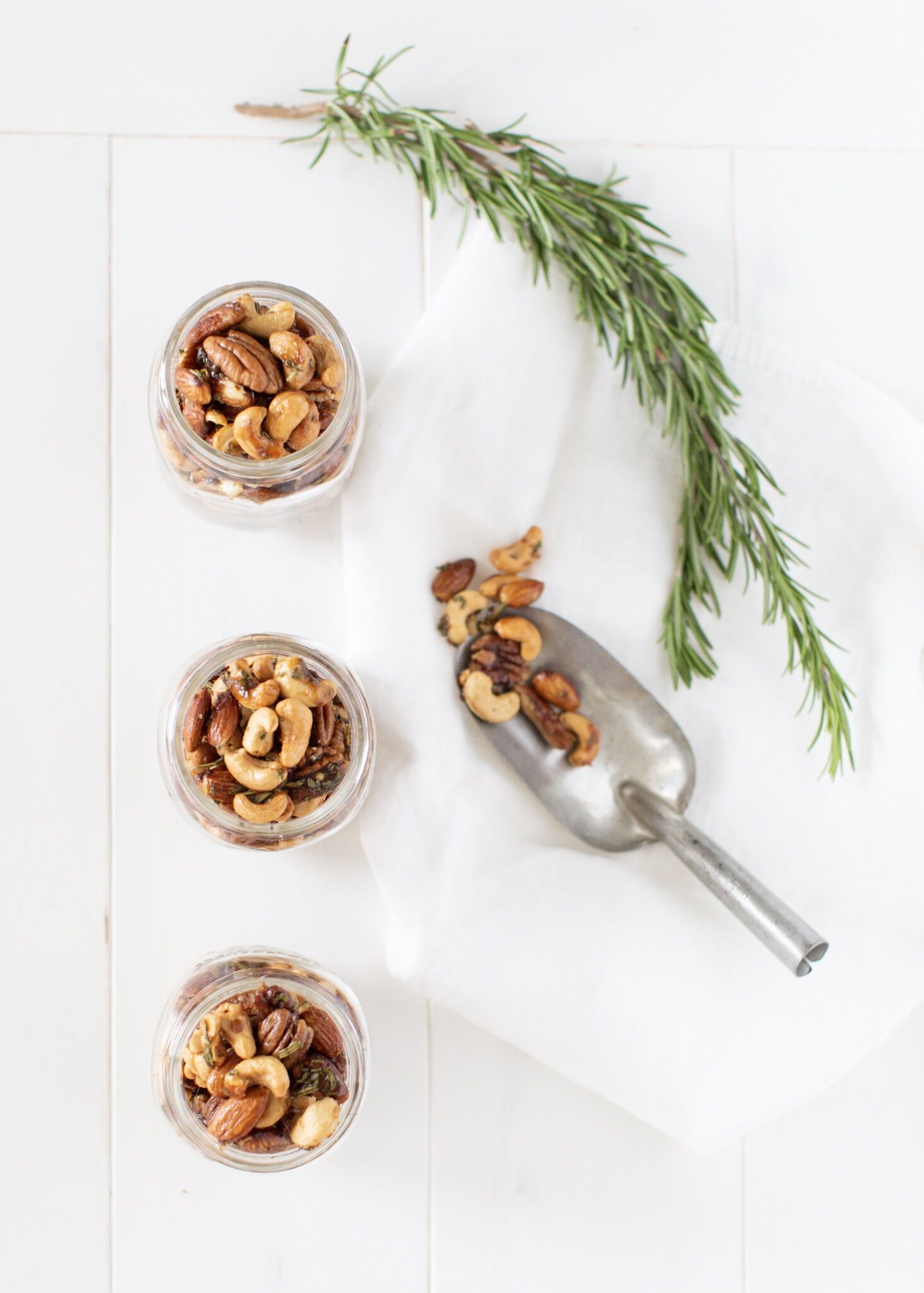 Rosemary Roasted Nuts - a perfect hostess gift or addition to your appetizer spread.