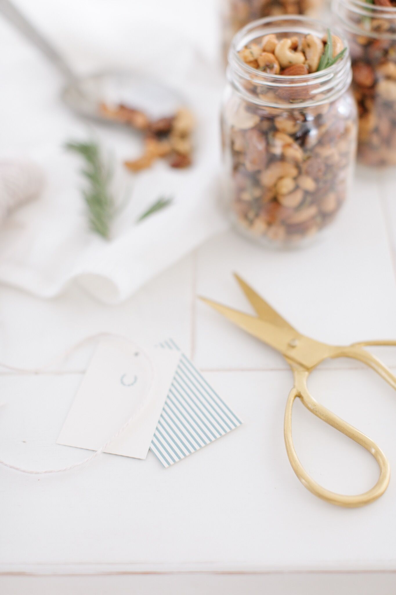 Rosemary Roasted Nuts - a perfect hostess gift or addition to your appetizer spread.