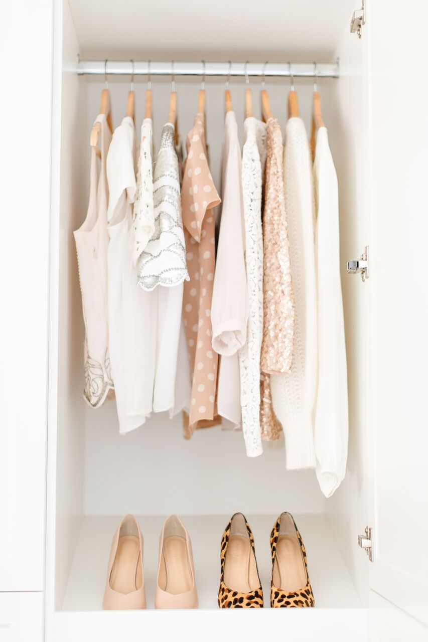 Poppy Barley Shoes in a pretty pink and white closet