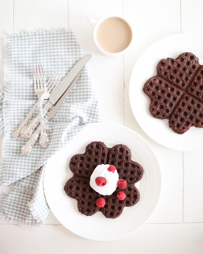 Healthier Chocolate Vegan Waffles