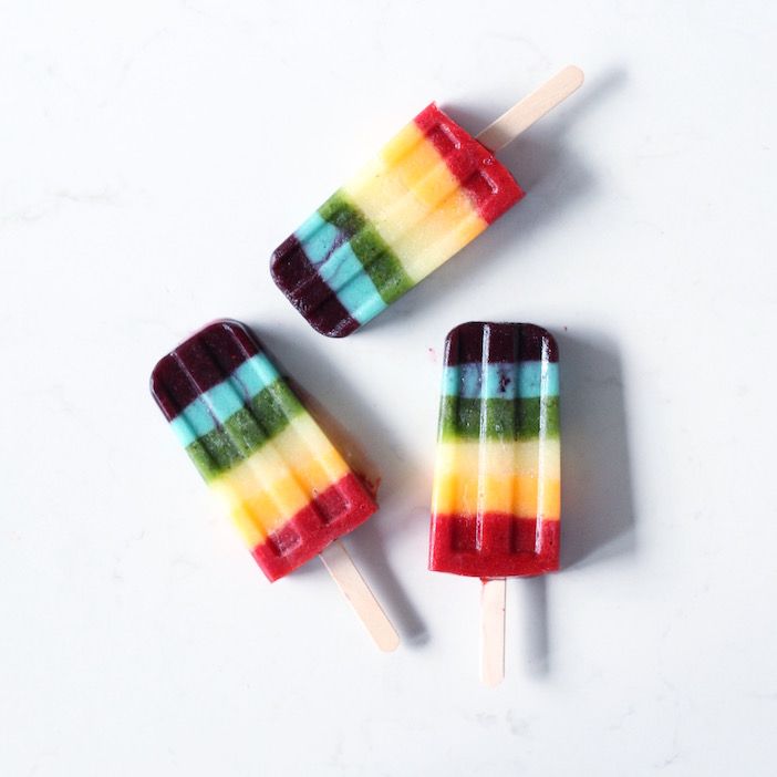 Rainbow Smoothie Popsicles