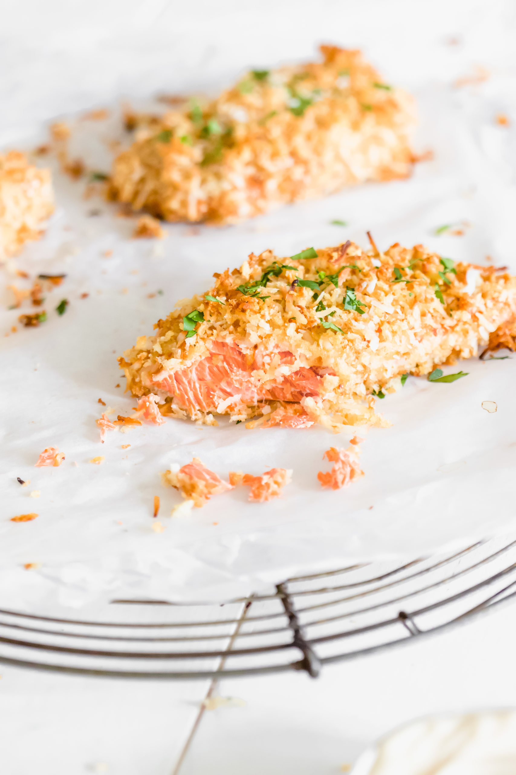Coconut crusted salmon